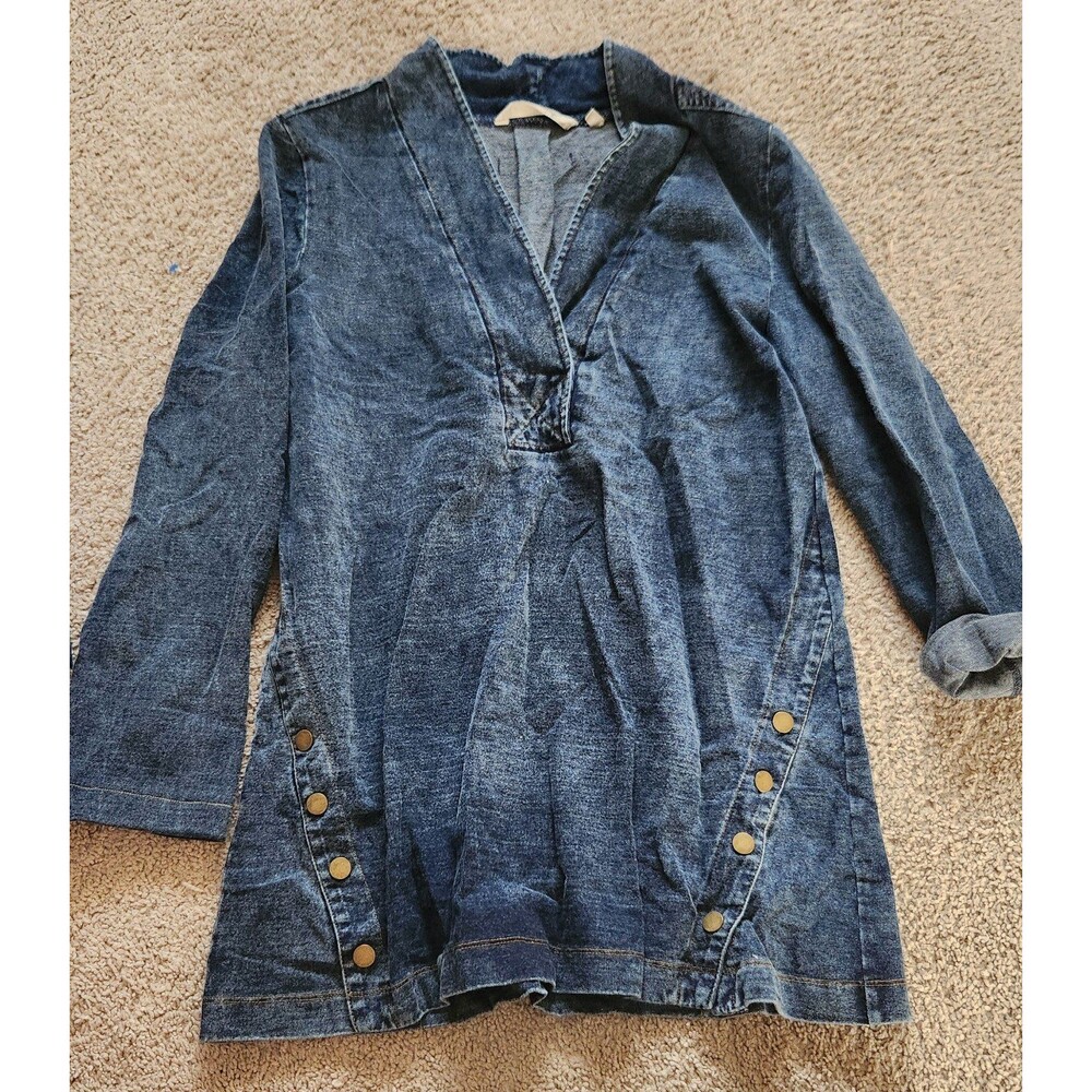 Soft Surroundings faux denim blouse